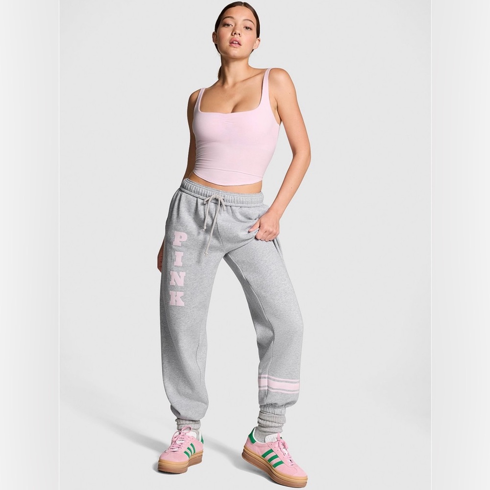 VS Pink Ivy Fleece Campus Sweatpants XL